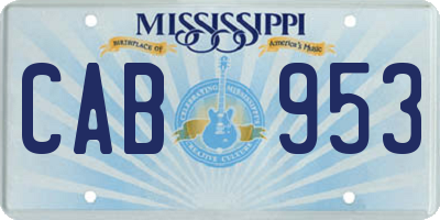 MS license plate CAB953