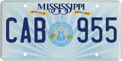 MS license plate CAB955
