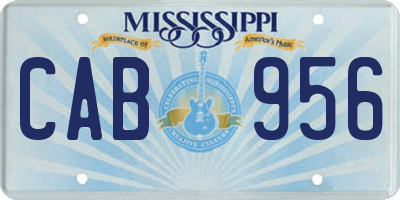 MS license plate CAB956
