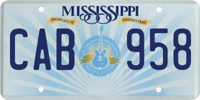 MS license plate CAB958