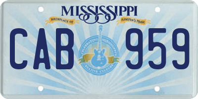 MS license plate CAB959