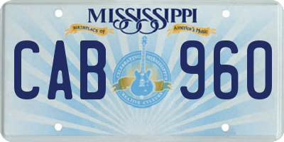 MS license plate CAB960