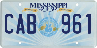 MS license plate CAB961