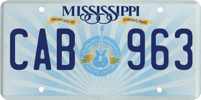 MS license plate CAB963
