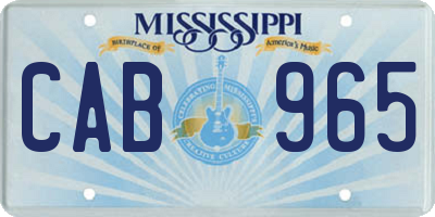 MS license plate CAB965
