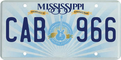 MS license plate CAB966