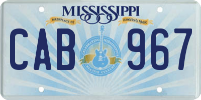 MS license plate CAB967