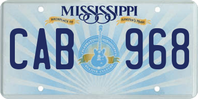 MS license plate CAB968