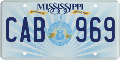 MS license plate CAB969