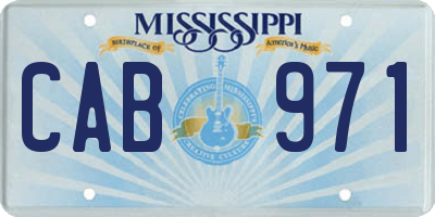 MS license plate CAB971