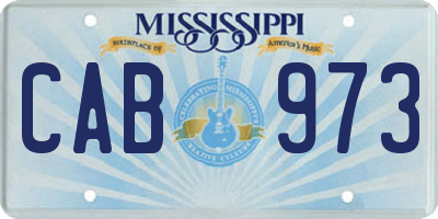 MS license plate CAB973