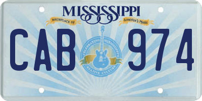 MS license plate CAB974