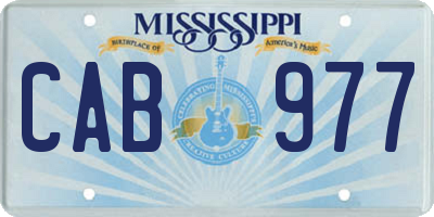 MS license plate CAB977