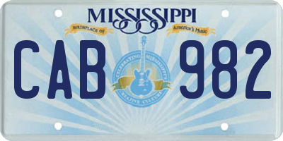 MS license plate CAB982