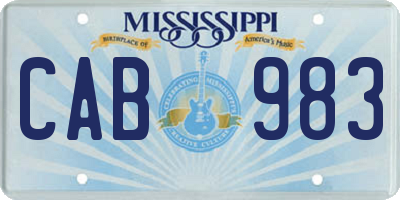 MS license plate CAB983