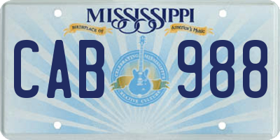 MS license plate CAB988