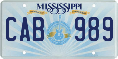 MS license plate CAB989