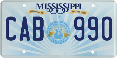 MS license plate CAB990