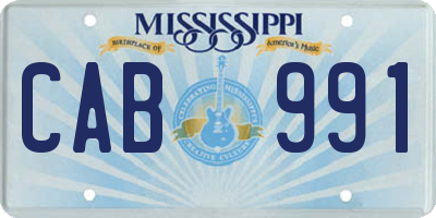 MS license plate CAB991