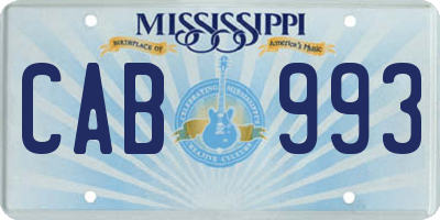 MS license plate CAB993