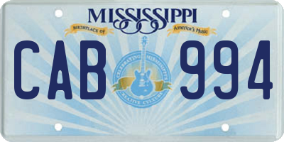 MS license plate CAB994