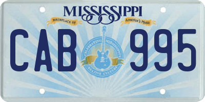 MS license plate CAB995