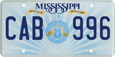 MS license plate CAB996