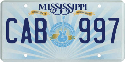 MS license plate CAB997