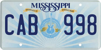 MS license plate CAB998