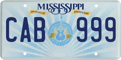 MS license plate CAB999