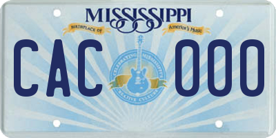 MS license plate CAC000