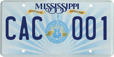 MS license plate CAC001