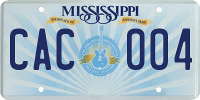MS license plate CAC004