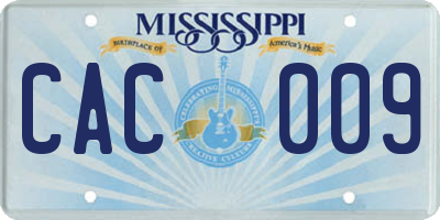 MS license plate CAC009