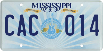 MS license plate CAC014