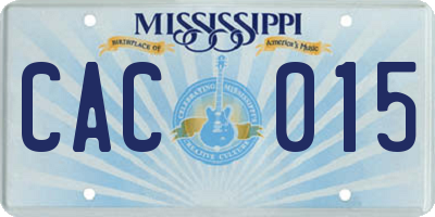 MS license plate CAC015