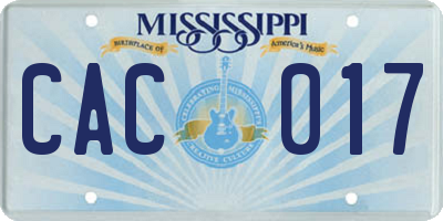 MS license plate CAC017