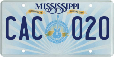 MS license plate CAC020