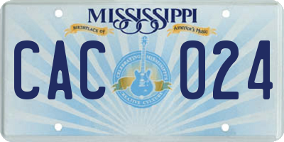 MS license plate CAC024