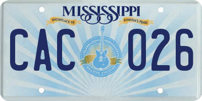 MS license plate CAC026