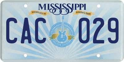 MS license plate CAC029