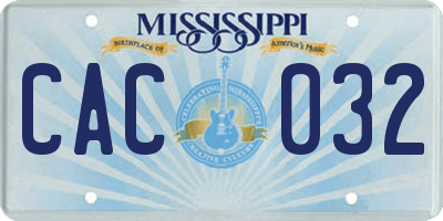 MS license plate CAC032