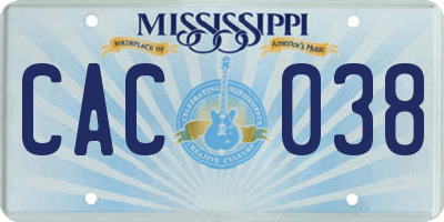 MS license plate CAC038