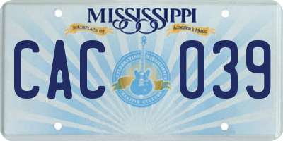 MS license plate CAC039