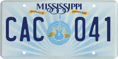 MS license plate CAC041