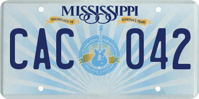 MS license plate CAC042