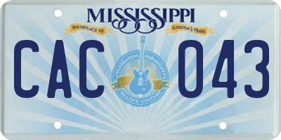 MS license plate CAC043