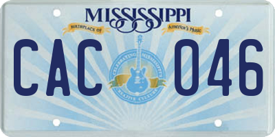 MS license plate CAC046