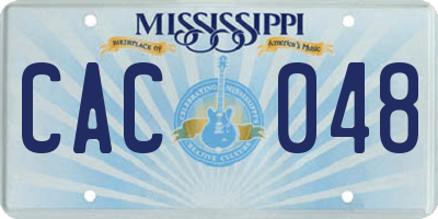 MS license plate CAC048