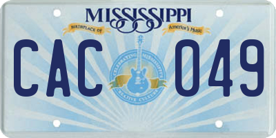 MS license plate CAC049